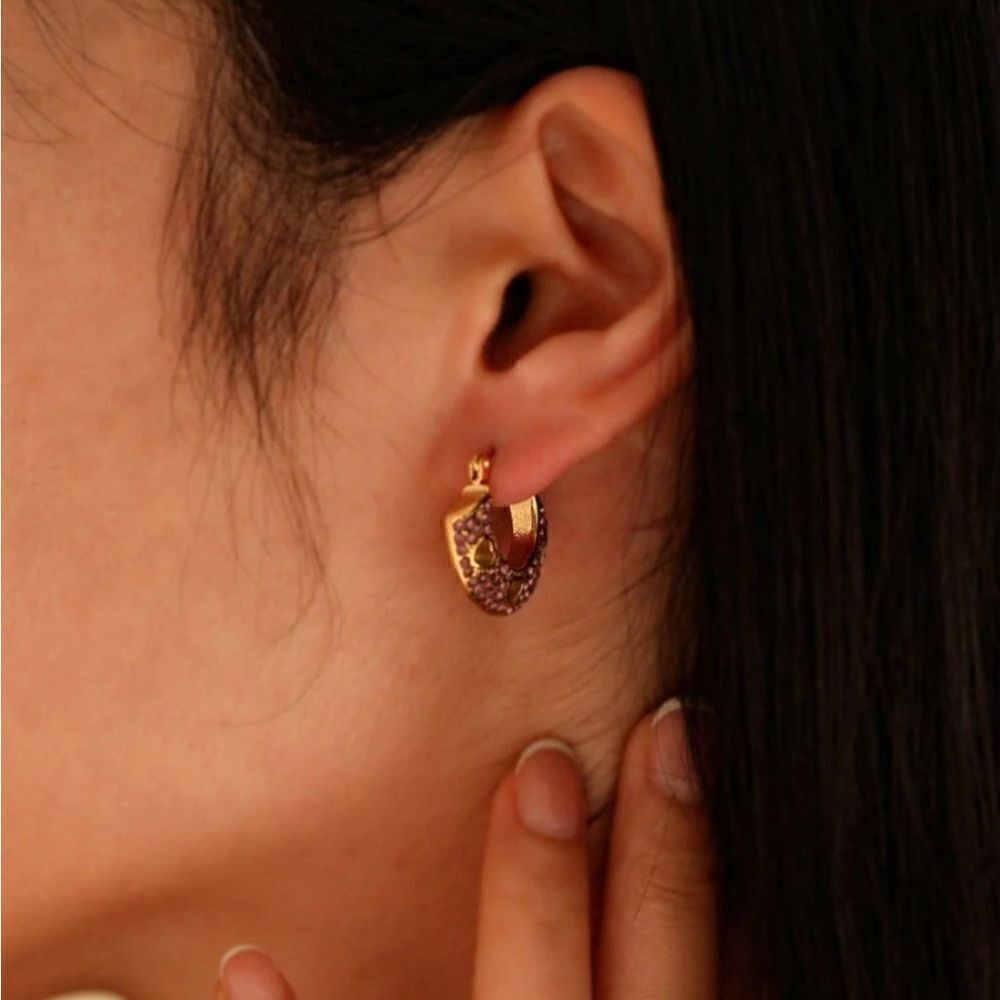 Vintage hoop earrings M769 - Picture 3 of 5